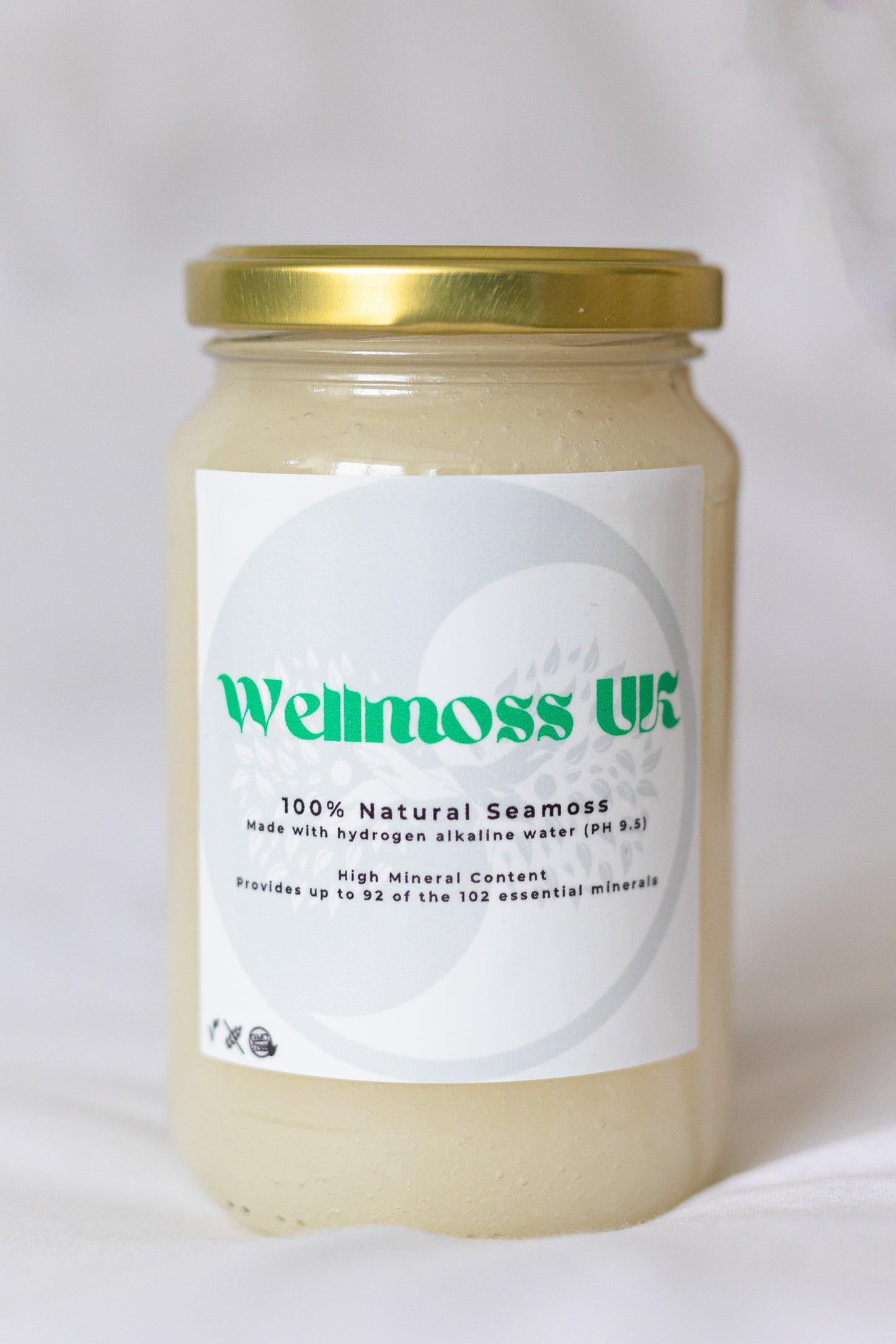 Organic Seamoss Gel 370ml x 1 Jar (Made with Hydrogenated alkaline water 9.5 PH level)